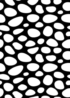Abstract Black and White Organic Pattern