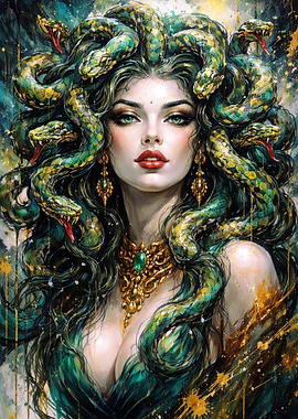 Medusa with Snakes and Gold