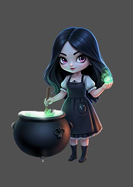 Seraphina the Witch Brewing Potion