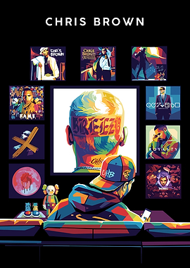 Chris Brown Pop Art Collage