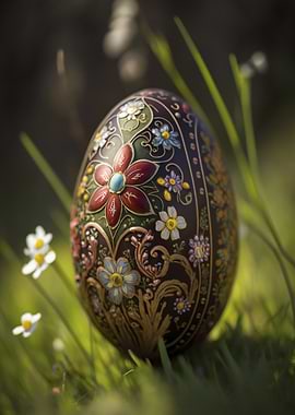 Ornate Easter Egg in Nature