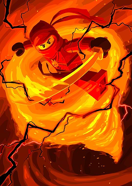 Red Ninjago in Fiery Vortex