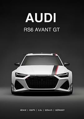 white Audi RS6 Avant GT
