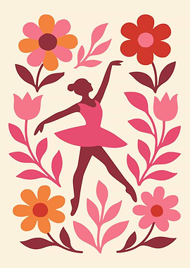 Ballerina Surrounded by Flowers