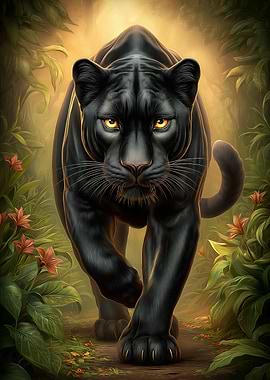 Black Panther in a Jungle