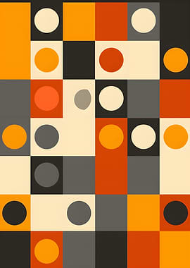 Geometric Abstract with Circles and Squares