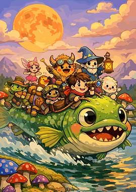 Fantasy Adventure on a Giant Fish