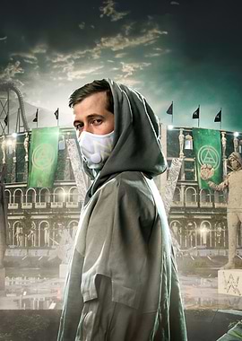 alan walker in Hooded Cloak and Mask