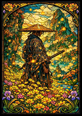 Samurai in a Field of Flowers