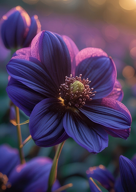Close-up of a dark purple flower