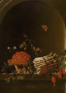 Still Life with Berries and Asparagus