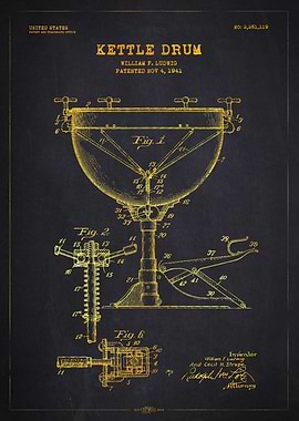 1941 Kettle Drum Patent Gold
