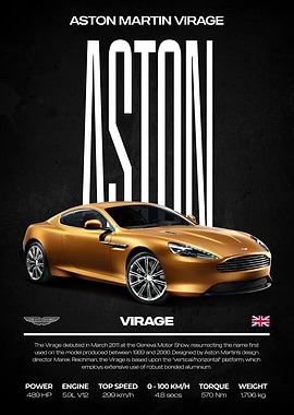 Aston Martin Virage Poster