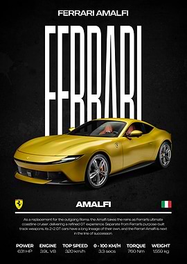 Ferrari Amalfi Car Poster