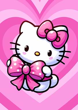 Cute Hello Kitty with Pink Bows