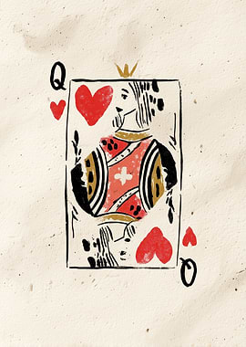 Queen of Hearts Playing Card