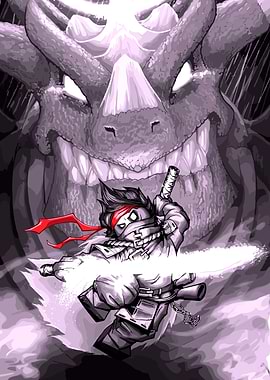 Warrior vs. Dinosaur ninjago