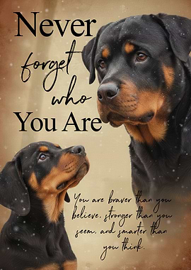 Rottweiler with Inspirational Quote