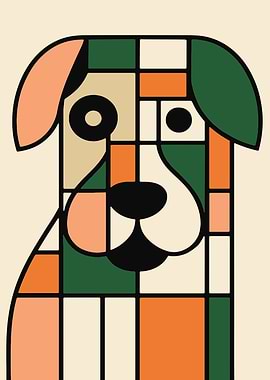 Geometric Dog Portrait