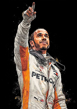 Lewis Hamilton celebrating