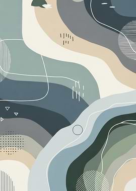 Abstract Wavy Shapes and Lines