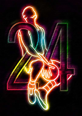 Neon Basketball Player 24