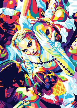 Pop Art Portrait of a Lady Gaga