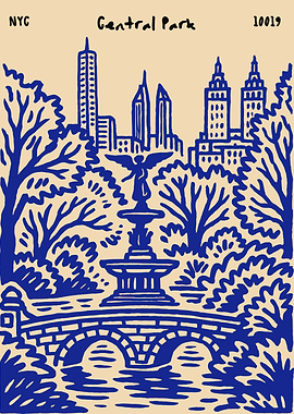 Central Park NYC Illustration