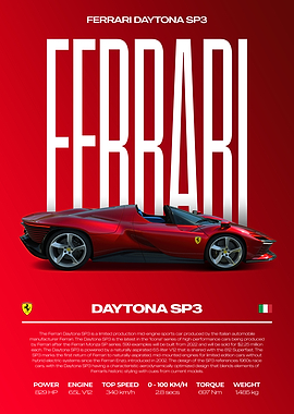 Ferrari Daytona SP3 Car Poster