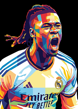 Eduardo Camavinga Football Player in Pop Art Style