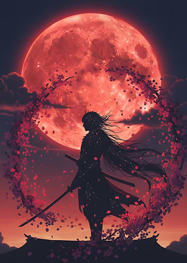 Samurai Under a Blood Moon