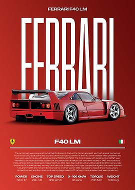 Ferrari F40 LM Car Poster