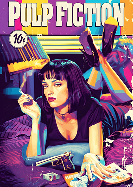 Pulp Fiction Mia Wallace Pop Art Poster