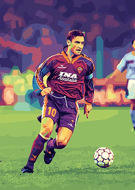 Francesco Totti Pop Art Soccer Portrait
