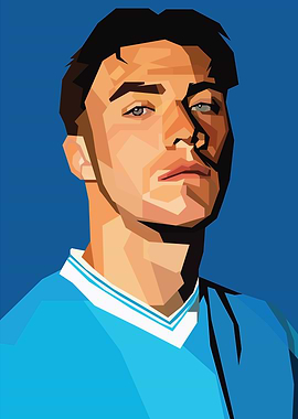 Geometric Portrait β Modern Football Striker Fan Art