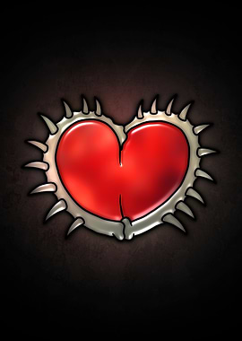 Spiky Red Heart Icon