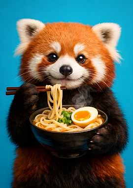 Red Panda Eating Ramen