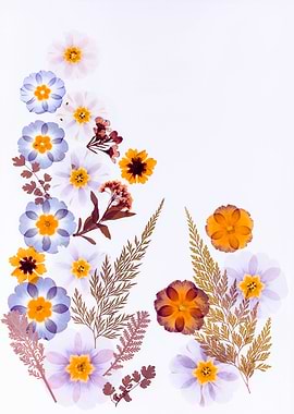 Pressed Flowers and Ferns Arrangement