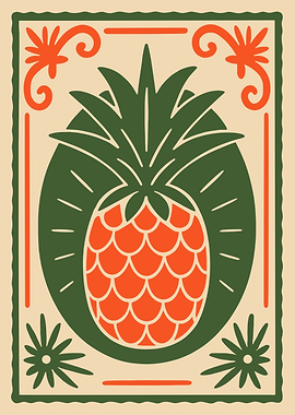 Retro Pineapple Illustration