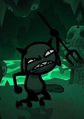 Green Devil with Trident