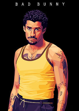 Bad Bunny Pop Art Portrait