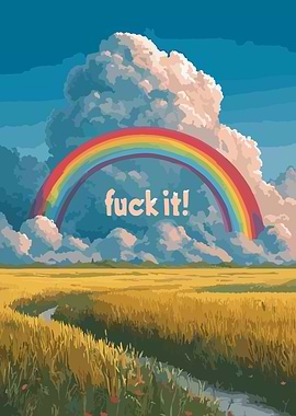 Rainbow over a field