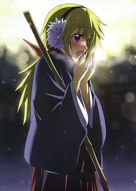 Girl with Staff and Fluffy Accessory