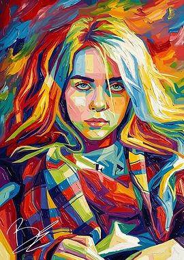 Vibrant Portrait of Billie Eilish