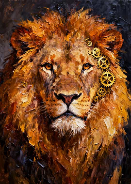 Steampunk Lion Portrait