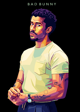 Bad Bunny Pop Art Portrait