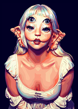 Surreal Portrait of a Multi-Eyed Melanie Martinez