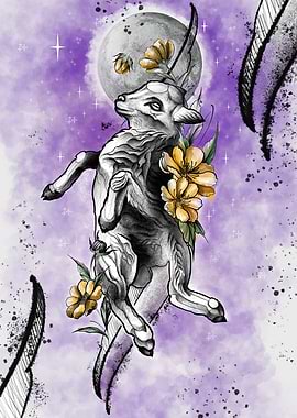 Surreal Lunar Bloom Lamb