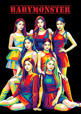 BABYMONSTER K-Pop Group Pop Art