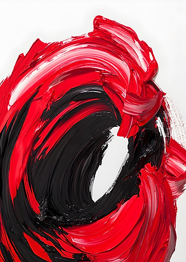 Abstract Red and Black Paint Swirl